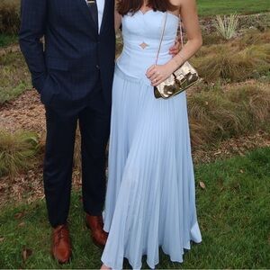 Elegant Light Blue Strapless Dress